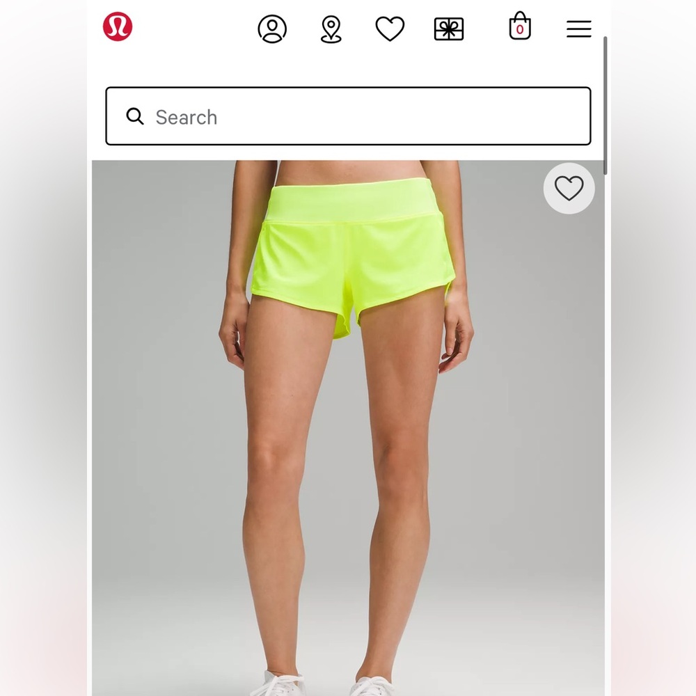 Highlight yellow speed up lululemon shorts